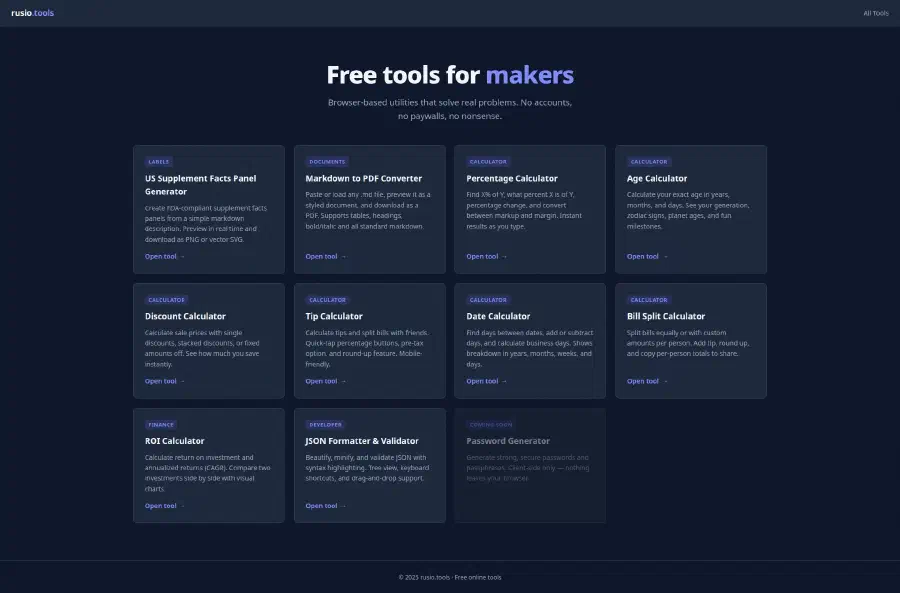 Launching tools.rus.io